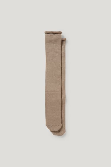 Donna - Calze antiscivolo - beige melange