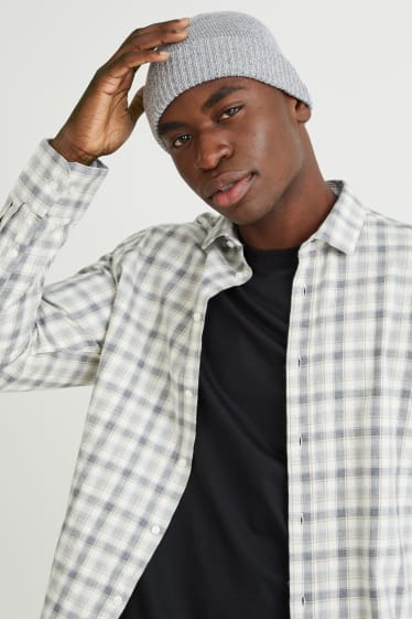 Uomo - Berretto in maglia - grigio melange