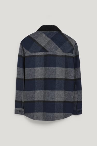 Hommes - Veste - à carreaux - gris / bleu foncé