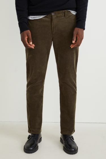 Herren - Cord-Chino - Regular Fit - Stretch - LYCRA® - dunkelgrün