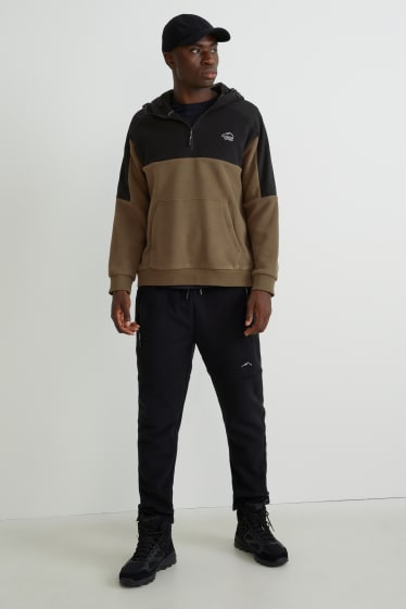 Hommes - Sweat à capuche en polaire - THERMOLITE® - marron foncé