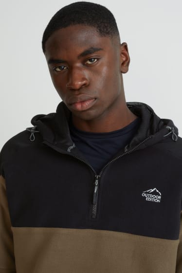 Men - Fleece hoodie - THERMOLITE® EcoMade - recycled - dark brown