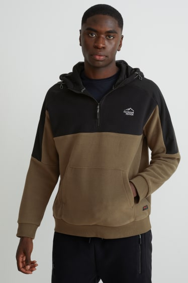 Hommes - Sweat à capuche en polaire - THERMOLITE® - marron foncé