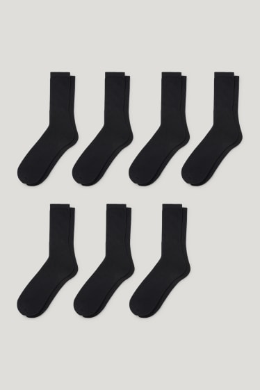 Heren - Set van 7 - sokken - biokatoen - zwart
