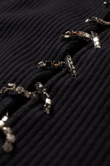 Exclusiu online - CLOCKHOUSE - samarreta crop de màniga llarga - negre