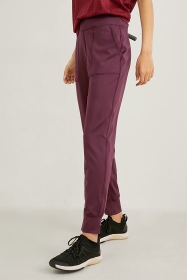 Women - Active trousers - fitness - 4 Way Stretch - bordeaux
