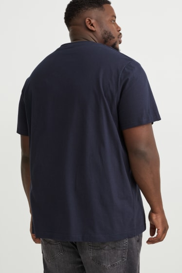 Caballero XL - Pack de 3 - camisetas - azul oscuro / blanco