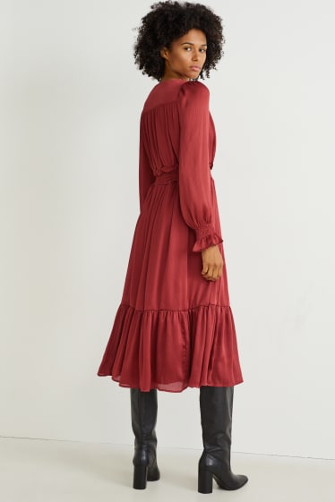 Women - Dress - dark red