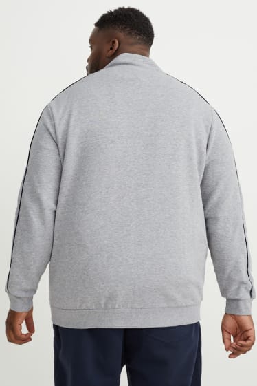 Hommes grandes tailles - Sweat zippé - gris clair chiné
