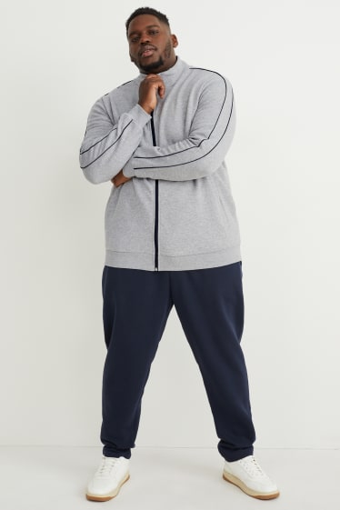 Hommes grandes tailles - Sweat zippé - gris clair chiné