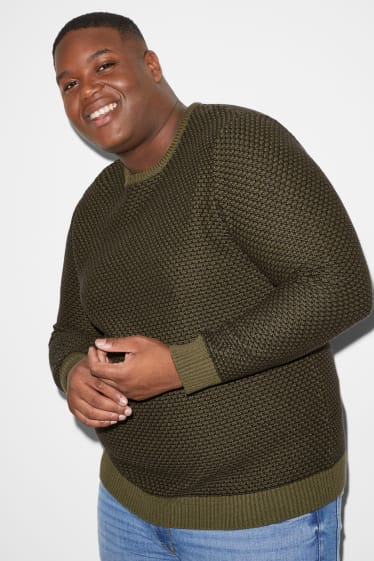 Exclu web - CLOCKHOUSE - pullover - vert foncé / noir