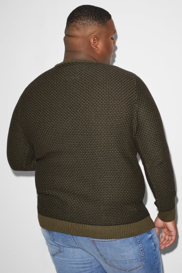 Exclu web - CLOCKHOUSE - pullover - vert foncé / noir