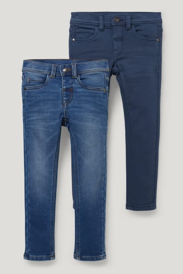 Garçons - Lot de 2 - skinny jean - jeans doublés - jean bleu