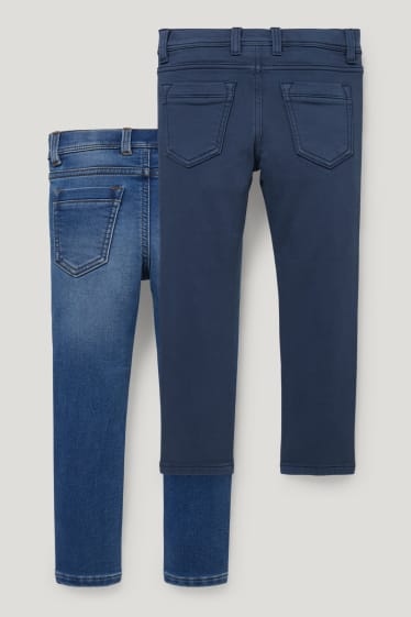 Garçons - Lot de 2 - skinny jean - jeans doublés - jean bleu