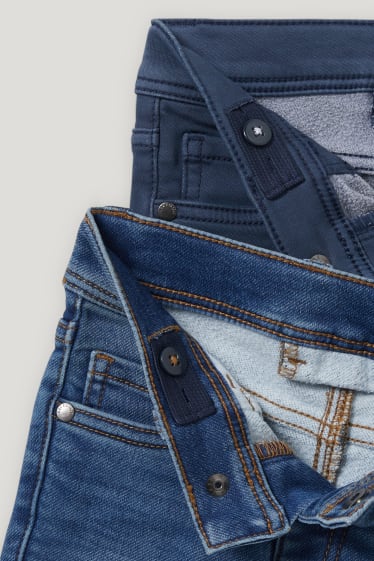 Garçons - Lot de 2 - skinny jean - jeans doublés - jean bleu