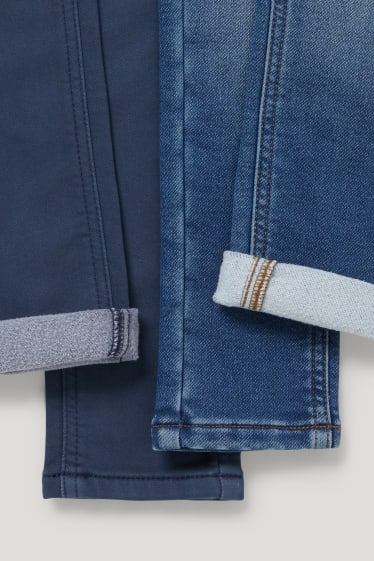 Garçons - Lot de 2 - skinny jean - jeans doublés - jean bleu
