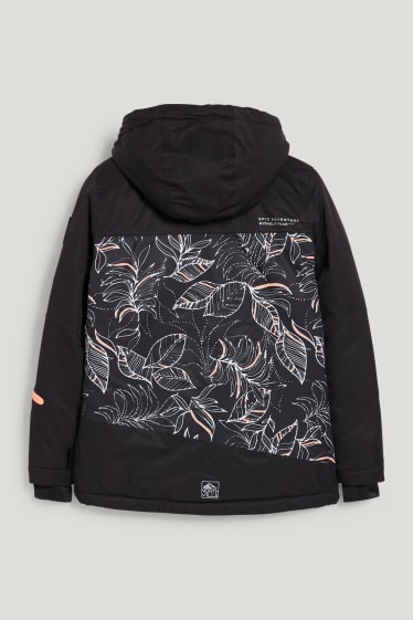 Kids Girls - Skijacke mit Kapuze - schwarz