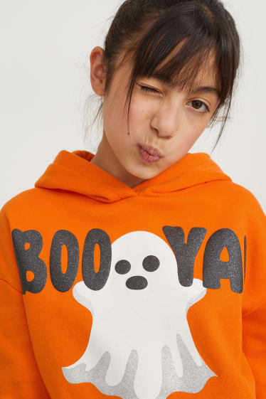 Kids Girls - Halloween hoodie - oranje