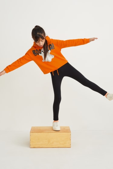 Kids Girls - Halloween hoodie - oranje