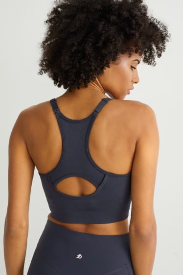 Mujer - Sujetador funcional - con relleno - running - 4 Way Stretch - azul oscuro