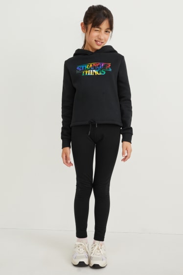 Kids Girls - Set van 2 - thermolegging - biokatoen - zwart