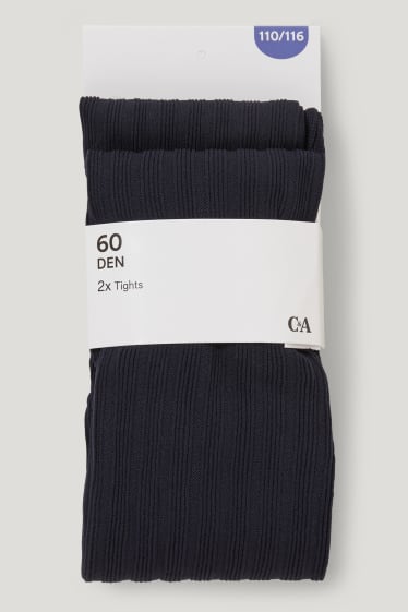 Kids Girls - Multipack 2er - Feinstrumpfhose - 60 DEN - dunkelblau