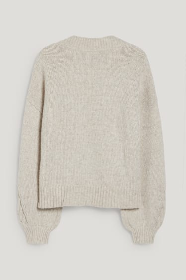 Damen - Pullover - weiß-melange