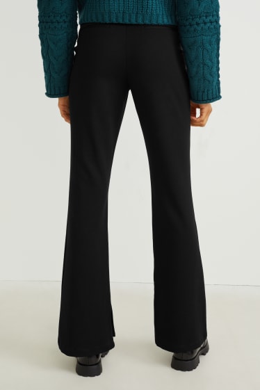 Damen - Stoffhose - High Waist - Tapered Fit - schwarz
