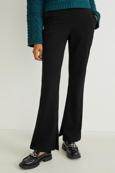 Damen - Stoffhose - High Waist - Tapered Fit - schwarz