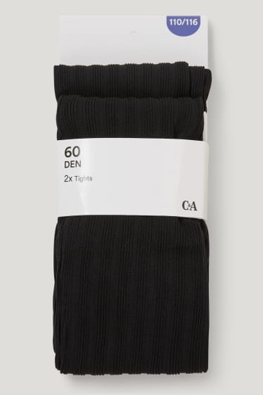 Kids Girls - Multipack 2er - Feinstrumpfhose - 60 DEN - schwarz