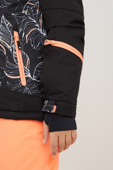 Kids Girls - Skijacke mit Kapuze - schwarz