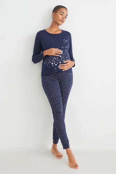 Femei - Pijama pentru alăptare - albastru închis
