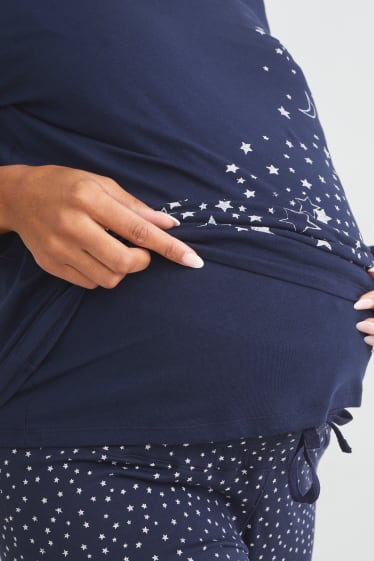 Femei - Pijama pentru alăptare - albastru închis