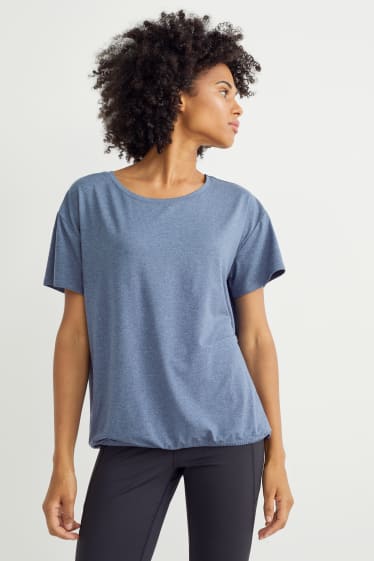 Femmes - Haut de sport - yoga - 4 Way Stretch - bleu chiné