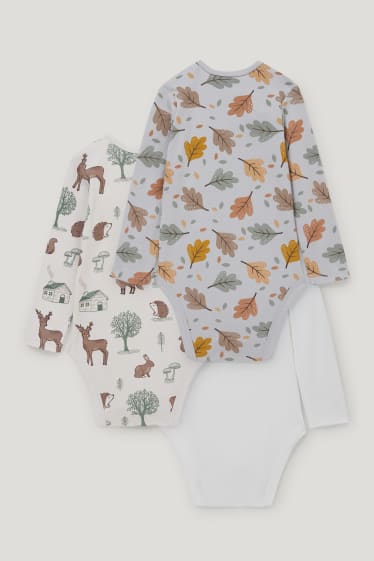 Baby Girls - Wielopak, 3 szt. - body niemowlęce - bawełna bio - biały