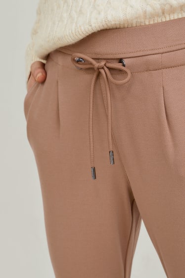 Damen - Jersey-Hose - Tapered Fit - havanna