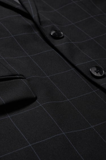 Pánské - Oblekové sako - slim fit - Flex - LYCRA® - kostkované - černá