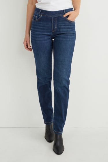 Kobiety - Jegginsy - średni stan - slim fit - LYCRA® - dżins-ciemnoniebieski