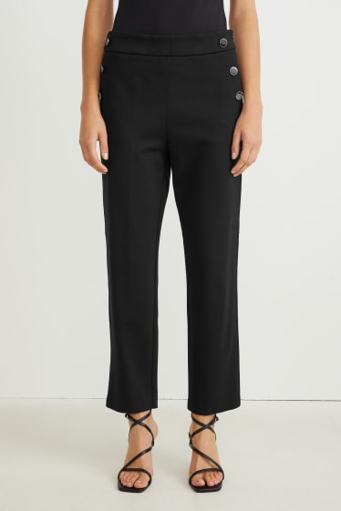 Damen - Jersey-Hose - Straight Fit - LENZING™ ECOVERO™ - schwarz