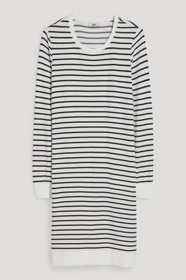 Damen - Bigshirt - gestreift - schwarz / beige