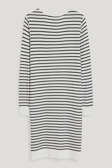Damen - Bigshirt - gestreift - schwarz / beige