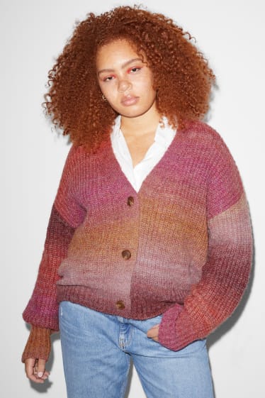 Women XL - CLOCKHOUSE - cardigan - dark rose