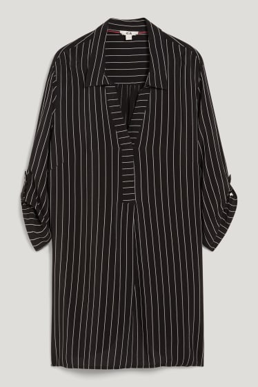 Dames - Blouse - gestreept - zwart