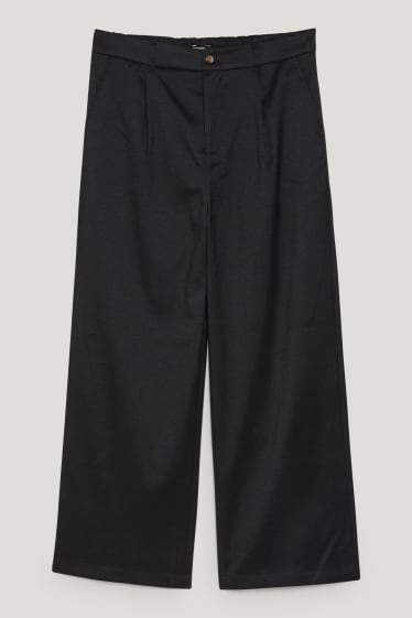 Damen XL - CLOCKHOUSE - Stoffhose - High Waist - Wide Leg - schwarz