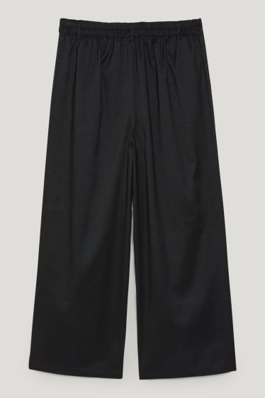 Damen XL - CLOCKHOUSE - Stoffhose - High Waist - Wide Leg - schwarz