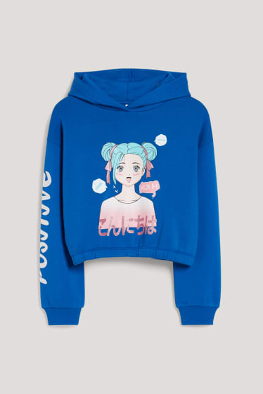Filles - Sweat à capuche - bleu