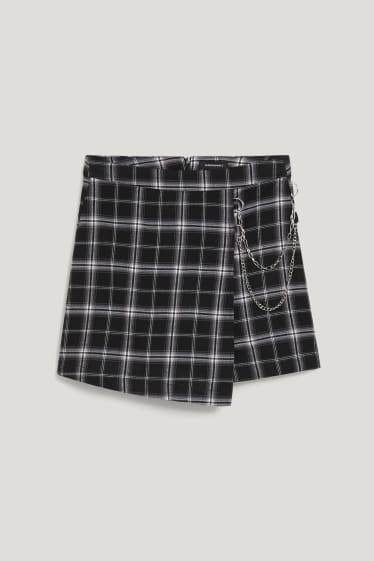 Clockhouse Girls - CLOCKHOUSE - Skort - kariert - schwarz / weiss