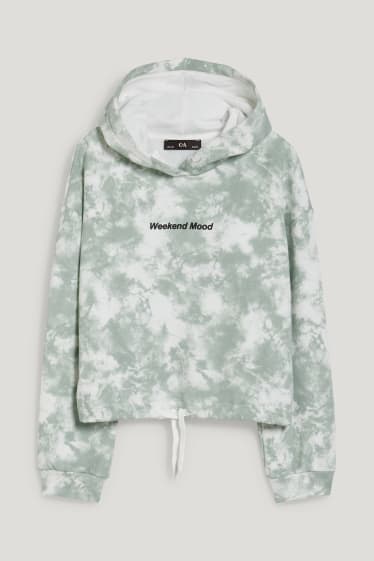 Bambine: - Felpa con cappuccio - bianco / verde