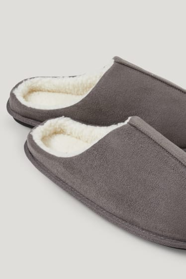 Men - Hausschuhe - Velourslederimitat - gray