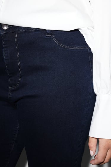 Femmes grandes tailles - CLOCKHOUSE - super skinny jean - high waist - jean bleu foncé